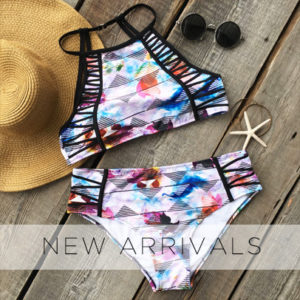 clothes for women - two piece multicolor swim suit