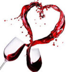 wine magic - clinking wine glasses forming a heart-shaped splash 